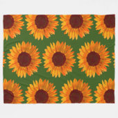 Couverture Polaire Motif Rustique de tournesol ferme charme (Devant (Horizontal))