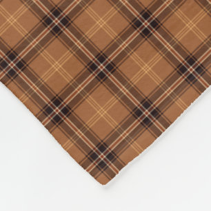 Couverture Polaire Motif rustique orange et Brown de plaid