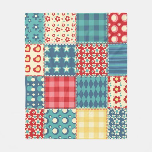 Couverture Polaire Motif sans couture. Arrière-groupe patchwork vinta (Devant)