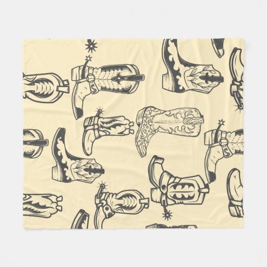 Couverture Polaire Motif sans couture avec bottes de cowboy. cowboy, (Devant (Horizontal))