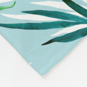 Couverture Polaire Motif sans couture avec branches de palmiers. Aqua (Coin)