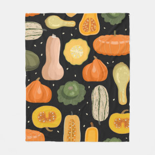 Couverture Polaire Motif sans couture avec citrouille et variétés de