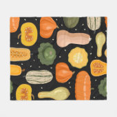 Couverture Polaire Motif sans couture avec citrouille et variétés de (Devant (Horizontal))