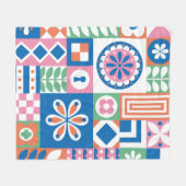 Couverture Polaire motif sans couture avec citrouilles, dessiné à la  (Devant (Horizontal))