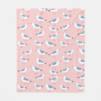 Couverture Polaire Motif sans couture avec de mignons mouettes
