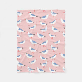 Couverture Polaire Motif sans couture avec de mignons mouettes