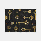 Couverture Polaire Motif sans couture avec des clés dorées (Devant (Horizontal))