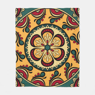 Couverture Polaire Motif sans couture avec des ornements circulaires 