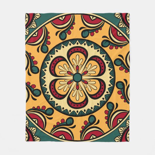 Couverture Polaire Motif sans couture avec des ornements circulaires  (Devant)