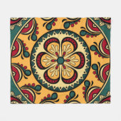 Couverture Polaire Motif sans couture avec des ornements circulaires  (Devant (Horizontal))