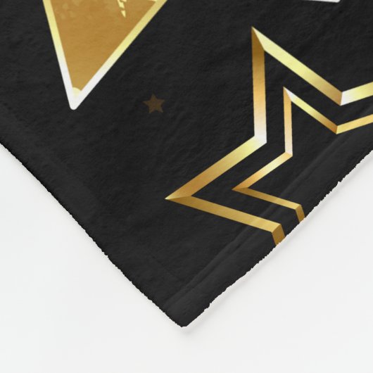 Couverture Polaire Motif sans couture avec étoiles d'or (Coin)