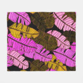 Couverture Polaire Motif sans couture avec feuilles tropicaux dessiné (Devant (Horizontal))