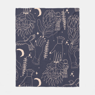 Couverture Polaire Motif sans couture avec les contours des mains, fl