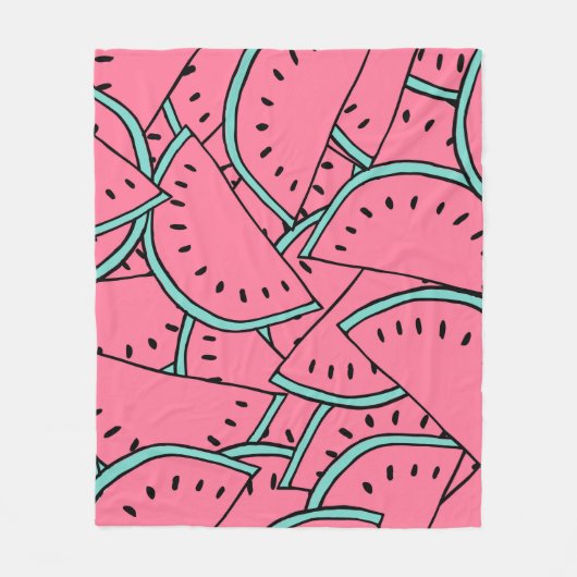 Couverture Polaire Motif sans couture avec pastèques dessinées à la m (Devant)