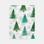 Couverture Polaire Motif sans couture avec sapin et flocons de neige. (Devant)