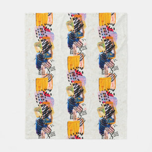 Couverture Polaire Motif sans couture avec traits de peinture dessiné