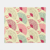 Couverture Polaire Motif sans couture avec ventilateurs. (Devant (Horizontal))