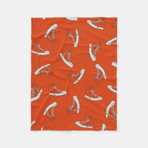 Couverture Polaire Motif sans couture basket sur arrière - plan rouge