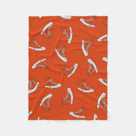 Couverture Polaire Motif sans couture basket sur arrière - plan rouge (Devant)