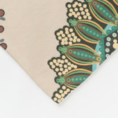 Couverture Polaire Motif sans couture beige avec fleurs stylisées et  (Coin)