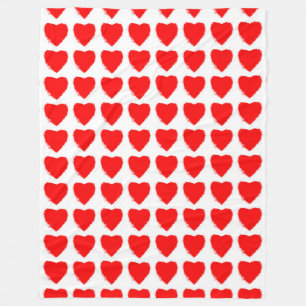 Couverture Polaire Motif sans couture de cœurs rouges