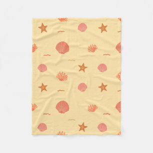 Couverture Polaire Motif sans couture de coquillage de récif corallie