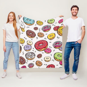 Couverture Polaire Motif sans couture de donuts