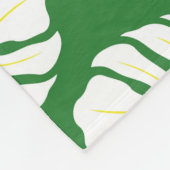 Couverture Polaire Motif sans couture de feuilles de monstère blanche (Coin)