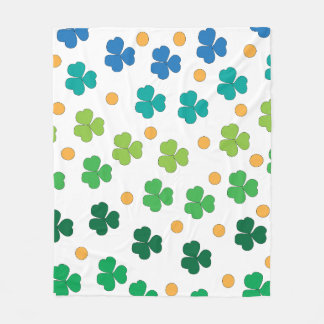 Couverture Polaire Motif sans couture de feuilles de trèfle trèfle co