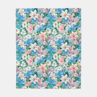 Couverture Polaire Motif sans couture de fleurs de couleur pastel