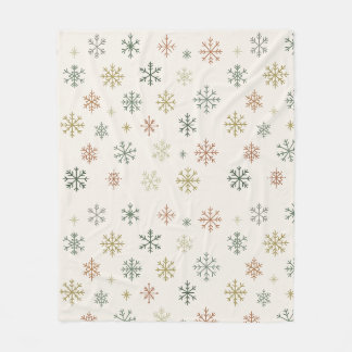 Couverture Polaire Motif sans couture de flocons de neige minimaliste