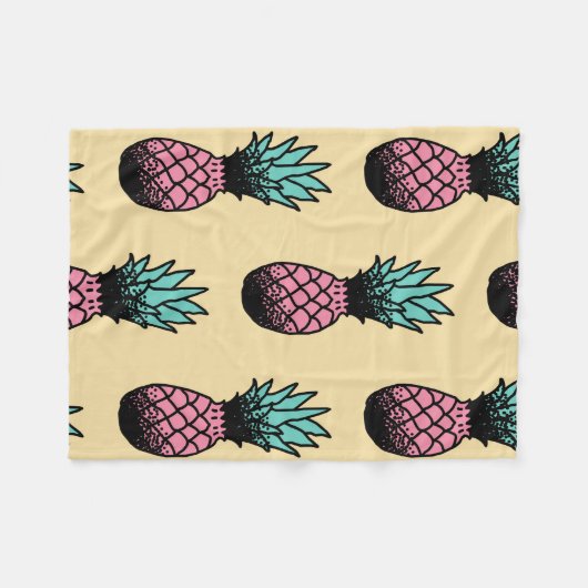 Couverture Polaire Motif sans couture de l'ananas à main mignon (Devant (Horizontal))