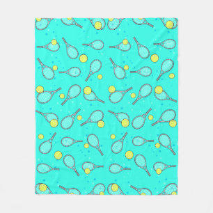 Couverture Polaire Motif sans couture de tennis - Raquette et balle