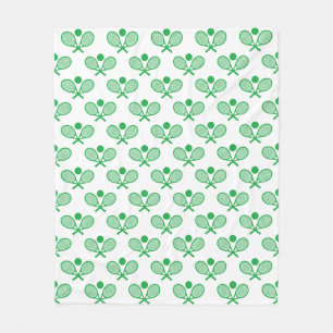 Couverture Polaire Motif sans couture de tennis - Raquette verte et b