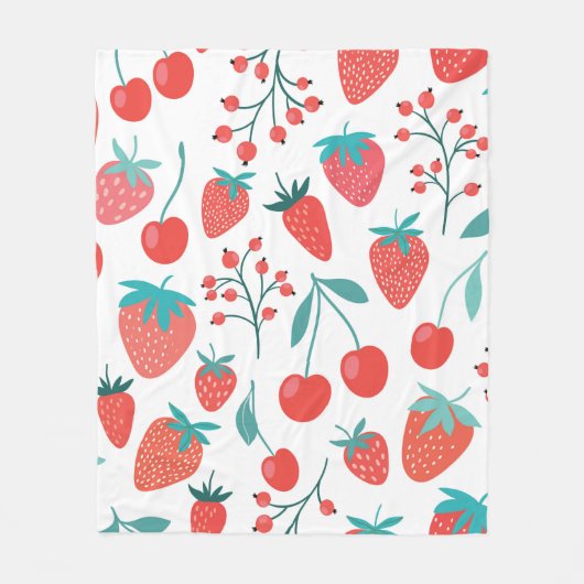 Couverture Polaire Motif sans couture décorative avec fruits, fraise (Devant)
