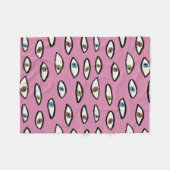 Couverture Polaire Motif sans couture des yeux, arrière - plan avec d (Devant (Horizontal))