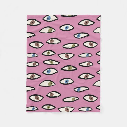 Couverture Polaire Motif sans couture des yeux, arrière - plan avec d (Devant)