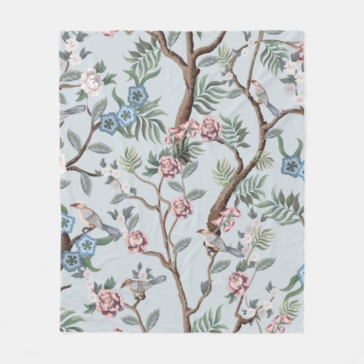 Couverture Polaire Motif sans couture en style chinoiserie avec pivoi (Devant)
