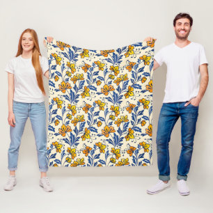 Couverture Polaire Motif sans couture époustouflant de fleurs et de f