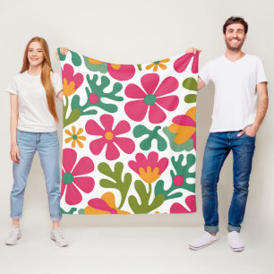 Couverture Polaire Motif sans couture floral rétro rose