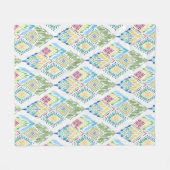 Couverture Polaire Motif sans fil Ikat Floral (Devant (Horizontal))