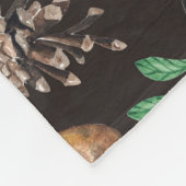 Couverture Polaire Motif sans joint avec champignons, noix, feuilles, (Coin)