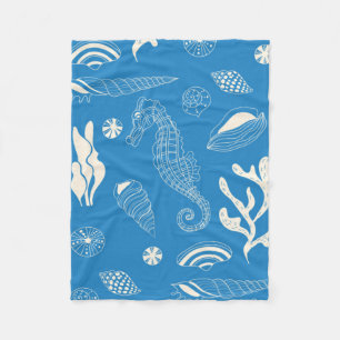 Couverture Polaire Motif sans joint avec coquillages