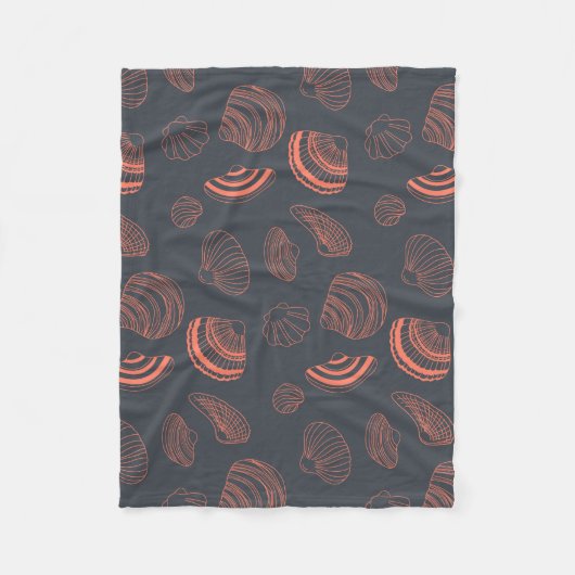Couverture Polaire Motif sans joint avec coquillages (Devant)