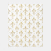Couverture Polaire Motif sans soudure à fleur de lis or sur blanc (Devant)