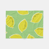 Couverture Polaire Motif sans soudure à la main avec citrons en jaune (Devant (Horizontal))