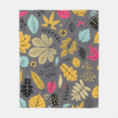 Couverture Polaire Motif sans soudure à l'automne avec feuille, feuil (Devant)