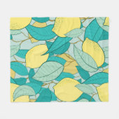 Couverture Polaire motif sans soudure avec jardin au citron dessiné à (Devant (Horizontal))