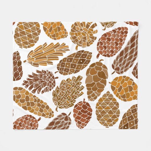 Couverture Polaire Motif sans soudure cônes de pin (Devant (Horizontal))