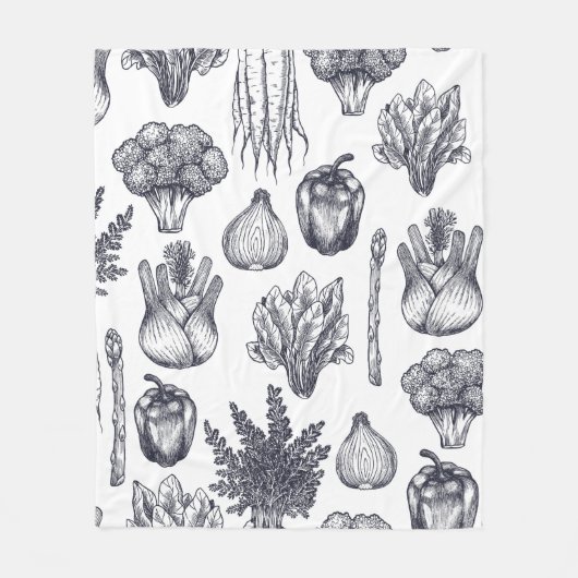 Couverture Polaire Motif sans soudure de légumes frais. Brocoli, carr (Devant)
